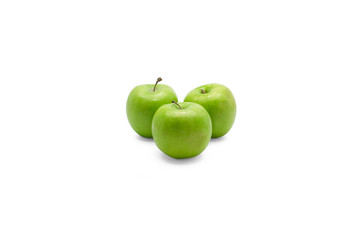 Green apples isolated on white background