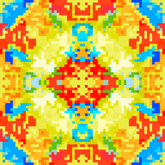 pixels bright colored geometric background
