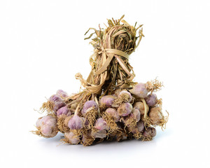 bunch garlic isolated on white background
