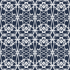 Fototapeta premium beautiful white thin line vintage seamless pattern
