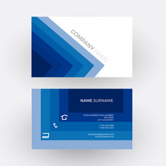 Vector blue abstract geometric background. Business card
