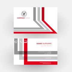 Vector red abstract geometric background. Business card
