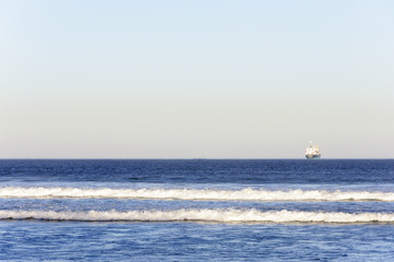 Beautiful seaside scenery and blue sky 