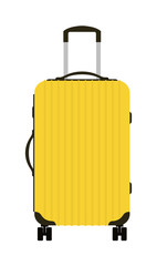 Journey suitcase travel yellow bag trip baggage vacation vector.