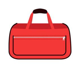 Journey suitcase travel red fashion bag trip baggage vacation vector.