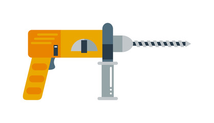 Drill hand tool flat vector electro tools