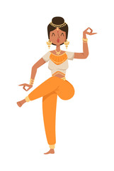 Indian dancer bollywood traditional party culture vector. 