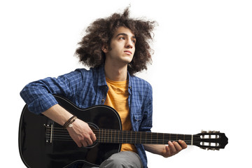 Young man playing guitar