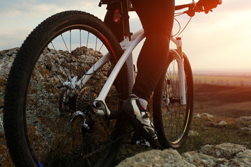 Man cyclist riding the bicycle