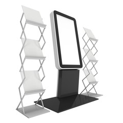 LCD display stand and magazine rack.