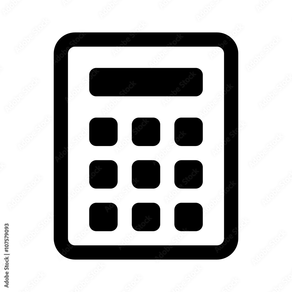 Poster calculator line art icon for apps and websites.