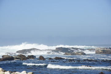 Beautiful seaside scenery and blue sky 