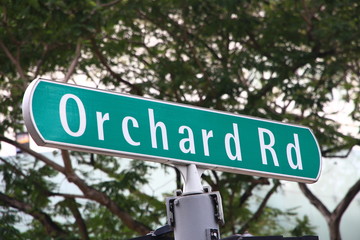 Fototapeta premium Street Sign in Singapore – Orchard Road
