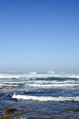 Beautiful seaside scenery and blue sky 