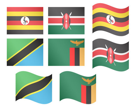 African Flags 10 EPS 10