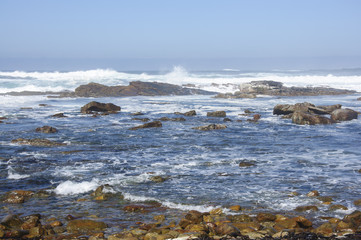 Beautiful seaside scenery and blue sky background