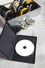 Obraz premium Dvd and old 8 mm and Super8