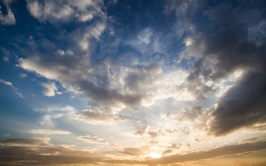 Fototapeta premium colorful dramatic sky with cloud at sunset