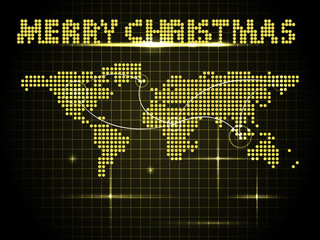 Global network connection concept. Merry Christmas concept. Vector Illustration. EPS 10.