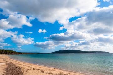 Fototapeta na wymiar landscape of mugoni beach sardinia