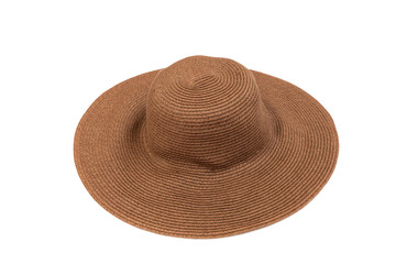 brown  summer hat, isolated on white.