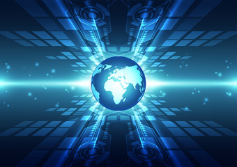 vector digital global technology concept, abstract background