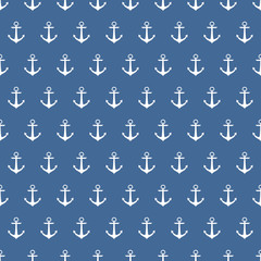 Digital Paper for Scrapbook Dark Blue River Boat Anchor seamless