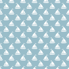 Digital Paper for Scrapbook Blue River Boat Pattern seamless