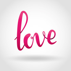 Love pink 3d lettering background