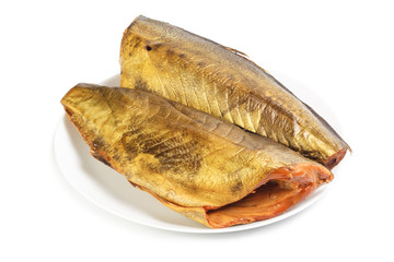 Cold smoked mackerel on plate