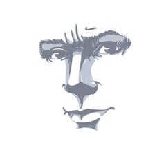 Vector portrait of irate woman, illustration of a lady