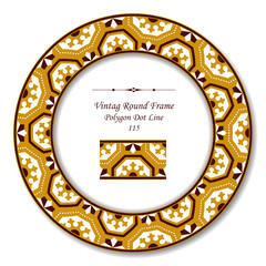 Vintage Round Retro Frame 115 Polygon Dot Line
