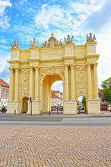 Street view on Brandenburg Gate in Potsdam - obrazy, fototapety, plakaty