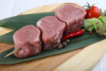 Raw pork fillet mignon