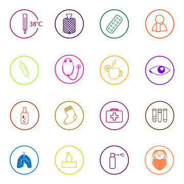 Set of medical icons in flat design