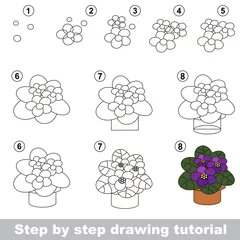 Tuinposter Violet. Drawing tutorial. © mikhaylova_anna