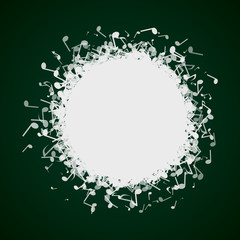 Circle made out of music notes