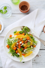 salad with pumpkin and orange