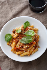 italian pasta in bowl