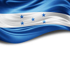  Honduras flag of silk with copyspace for your text or images and White background © patrice6000