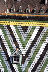 Mosaic roof pattern of the St. Stephens Cathedral (Stephansdom) in Vienna, Austria