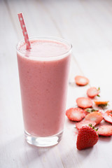 fresh strawberry smoothie.