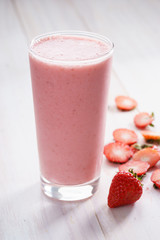 fresh strawberry smoothie.