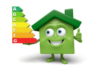 The house and the energy consumption grade mark