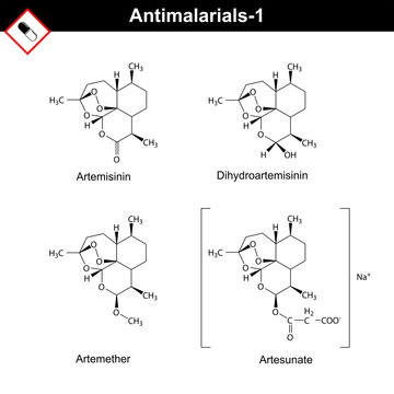 Chemical structures of main antimalarial drugs