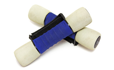 One kilo dumbbells on white background