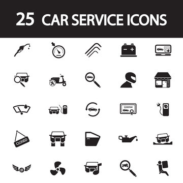 car service icons set