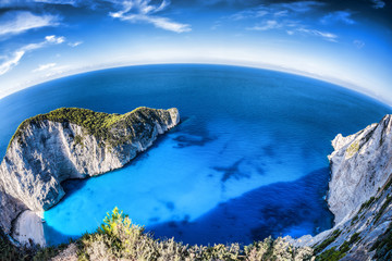 Navagio beach with shipwreck on Zakynthos island in Greece