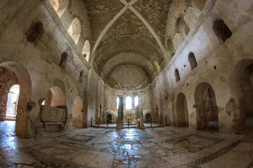 Foto op Plexiglas interior of the St. Nicholas Church (Santa claus) in Demre Turkey © erikzunec