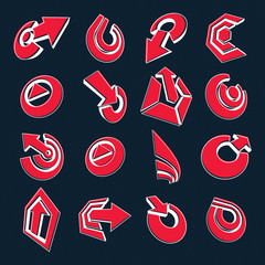 Vector dimensional business and corporate graphic symbols 